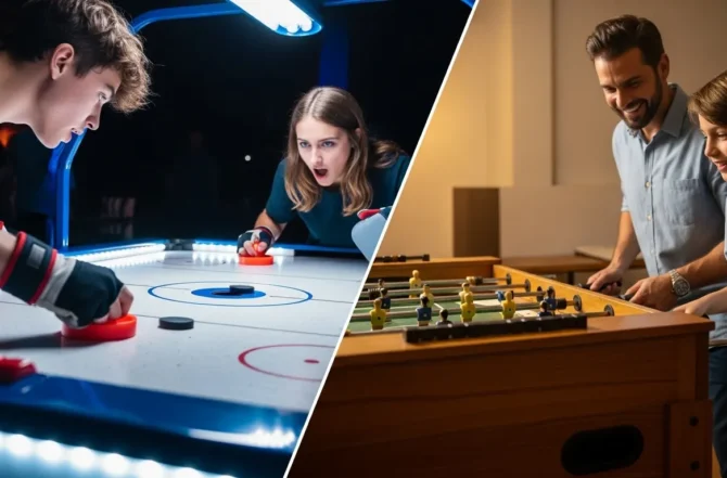 Air Hockey vs. Pebolim (Totó): Qual escolher para agradar pais e filhos?